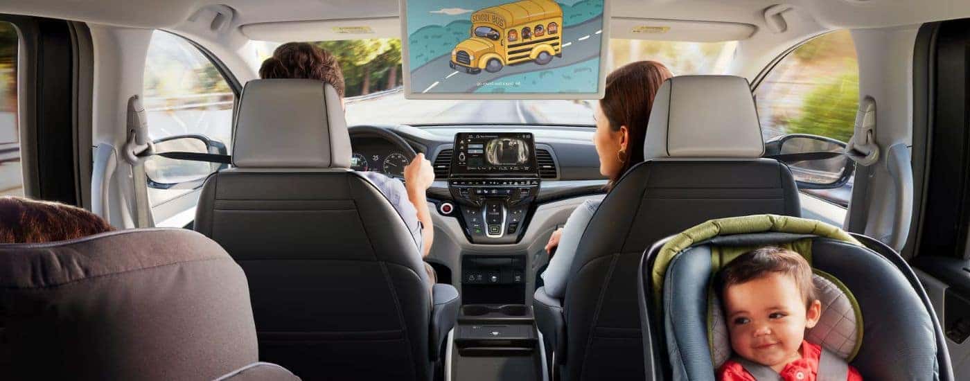 The rear entertainment screen on a 2026 Honda Odyssey.