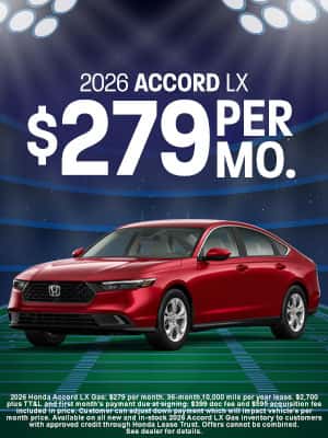 2026 Honda Accord LX available for $279 per month in Oklahoma City, OK