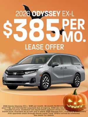 2026 Honda Odyssey EX-L available for $385 per month in Oklahoma City, OK