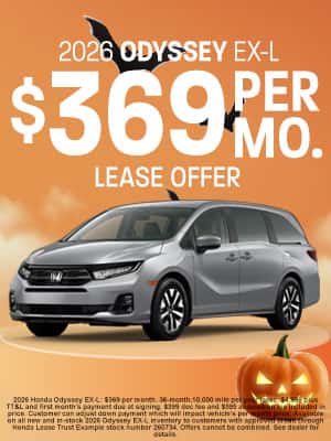 2026 Honda Odyssey EX-L available for $369 per month in Oklahoma City, OK