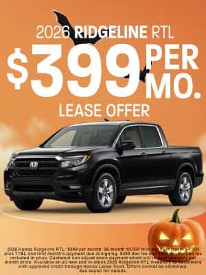2026 Honda Ridgeline available for $399 per month in Oklahoma City, OK