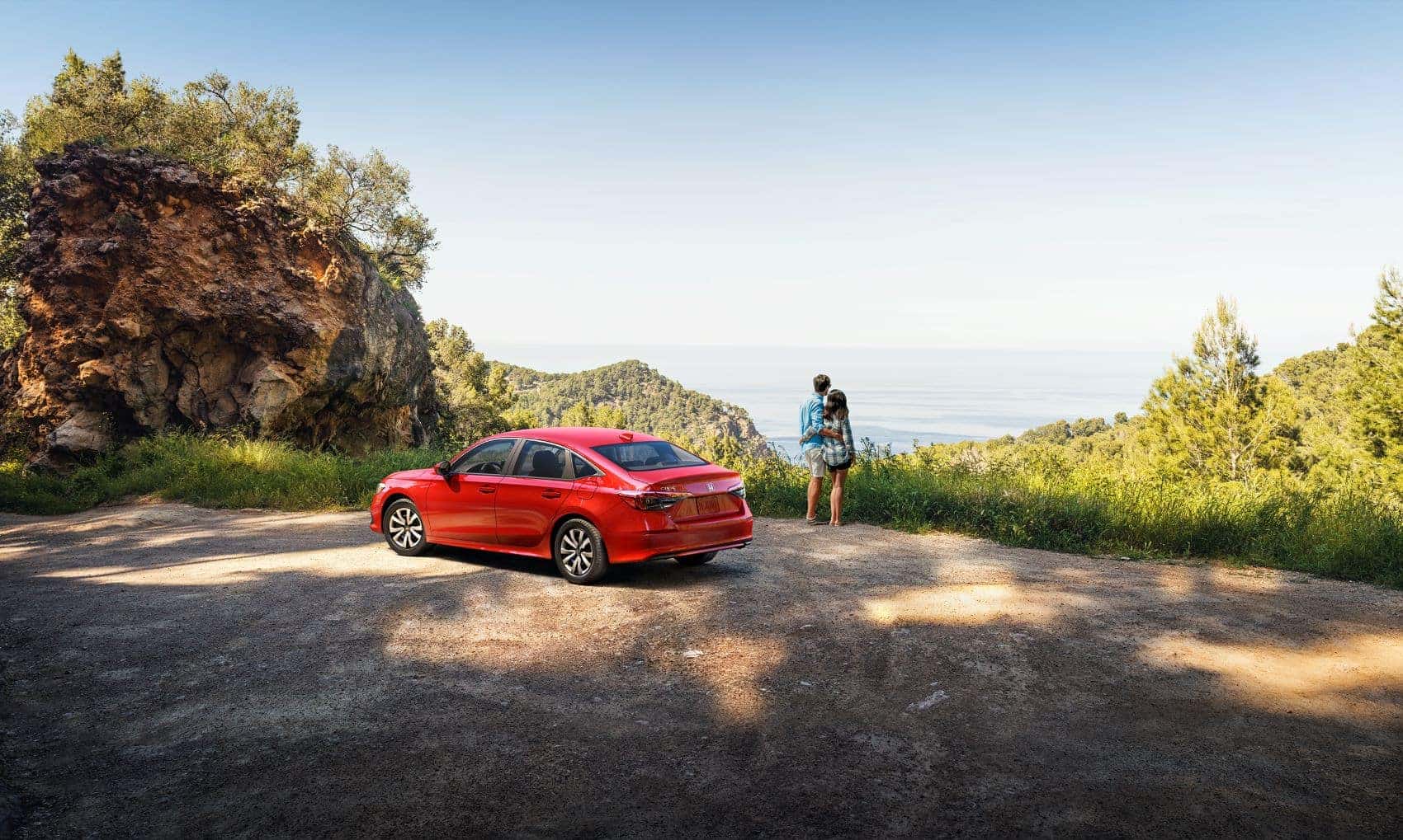 Civic parked at an overlook