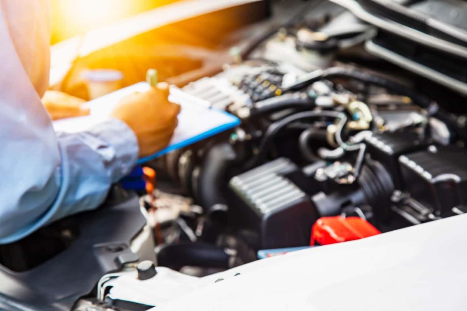 Man looking over engine