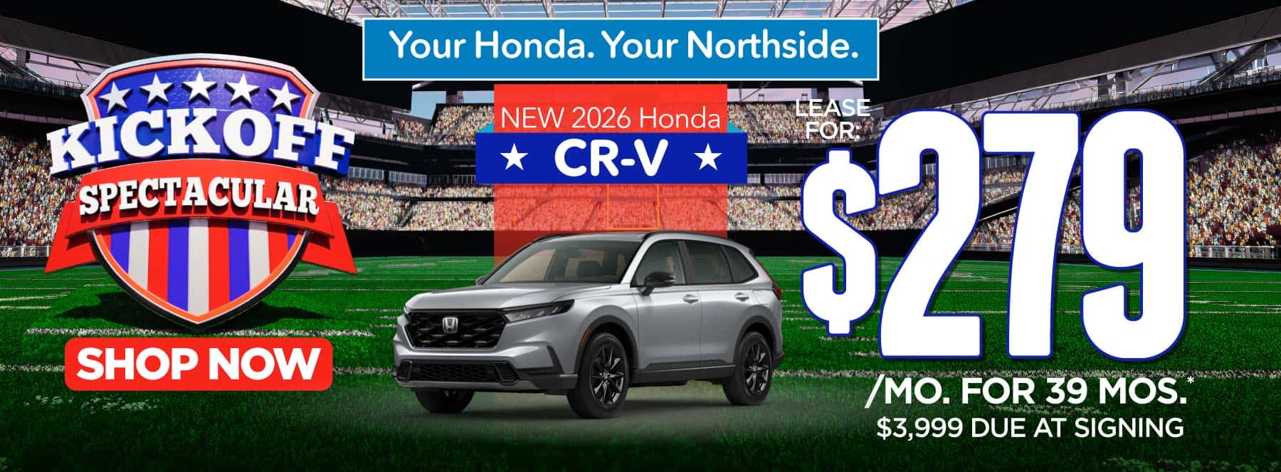 New 2026 Honda CR-V "Lease For $279 A Month / 39 Months* $3,999 Due At Signing"