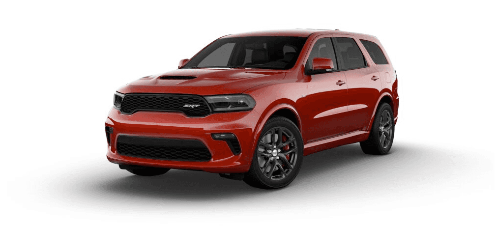 2021 Dodge Durango SRT in red.
