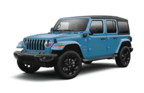 2021 Jeep Sahara 4xe in the color blue