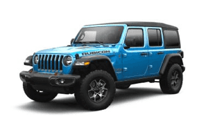 2021 4-Door Jeep Rubicon in the color blue