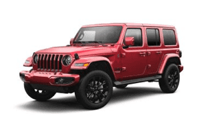 2021 4-Door Jeep High Altitude in the color red