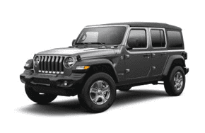 2021 4-Door Jeep Wrangler Sport S in the color dark gray