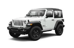 2021 2-Door Jeep Sport in the color white