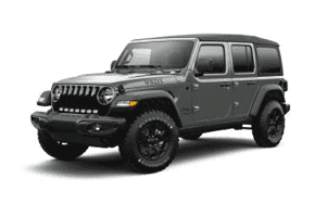 2021 4-Door Jeep Wrangler Willys Sport in the color gray