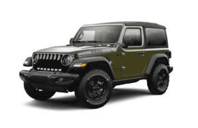 2021 2-Door Jeep Willys in the color military green