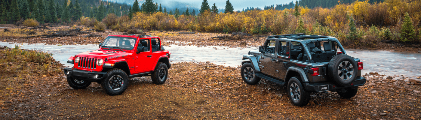 2021 Jeep Wrangler along a river bed