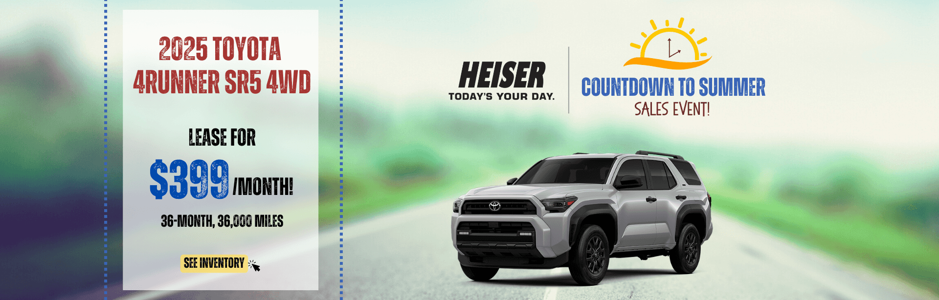 2025 Toyota 4Runner $399/month lease