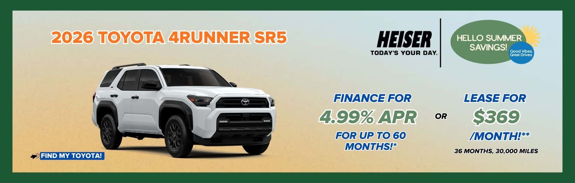 Finance for 4.99% APR for up to 60 months!* OR Lease for only $369/month!**