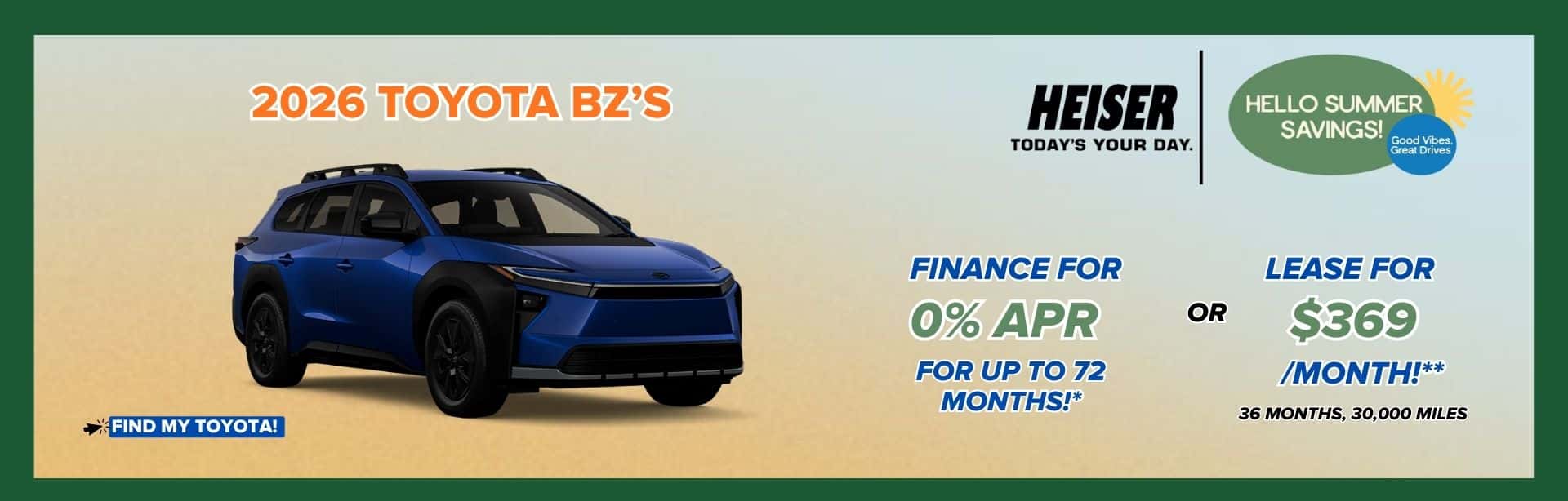 Finance for 0% APR for up to 72 months!* OR Lease for only $369/month!**