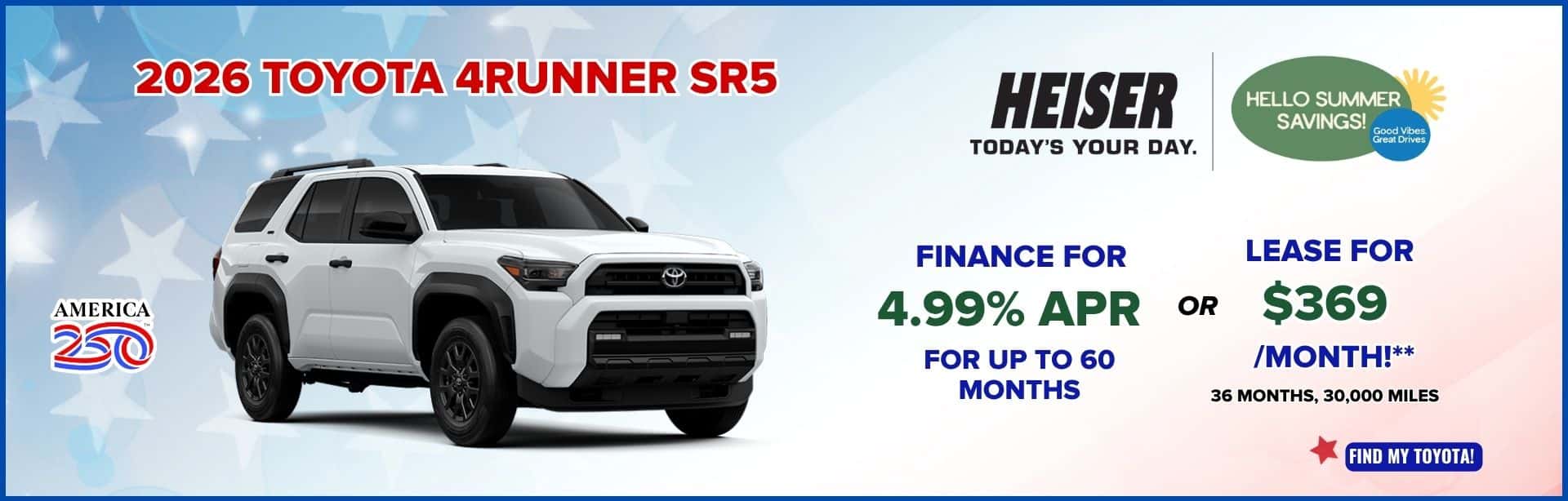 Finance for 4.99% APR for up to 60 months!* OR Lease for only $369/month!** 36 months, 30,000 miles