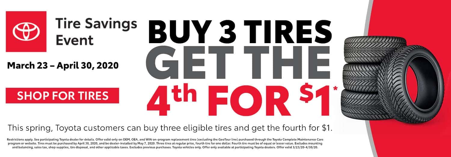 Buy 3 Tires Get The 4th For 1* at High Country Toyota