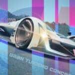 A silver 2025 Hyundai Vision Gran Turismo Concept parked on a racetrack