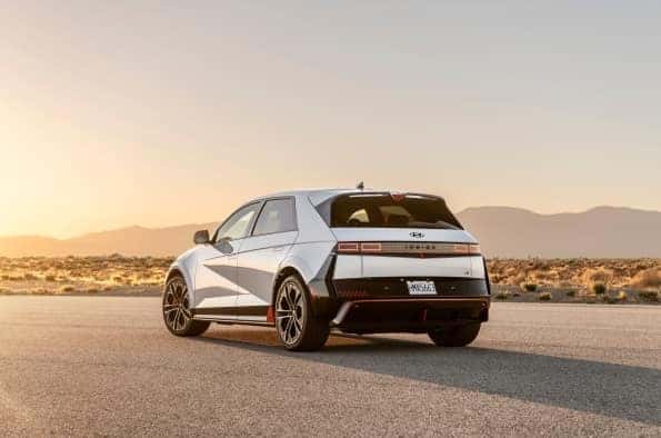 a Hyundai Ioniq 5 NA vehicle with a mountain background