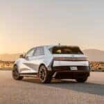 A white Hyundai IONIQ 5 parked offroad