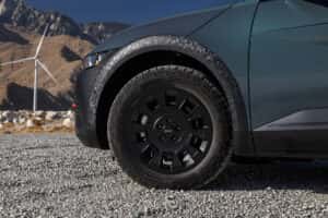 Black rim and wheel on a Hyundai IONIQ 5
