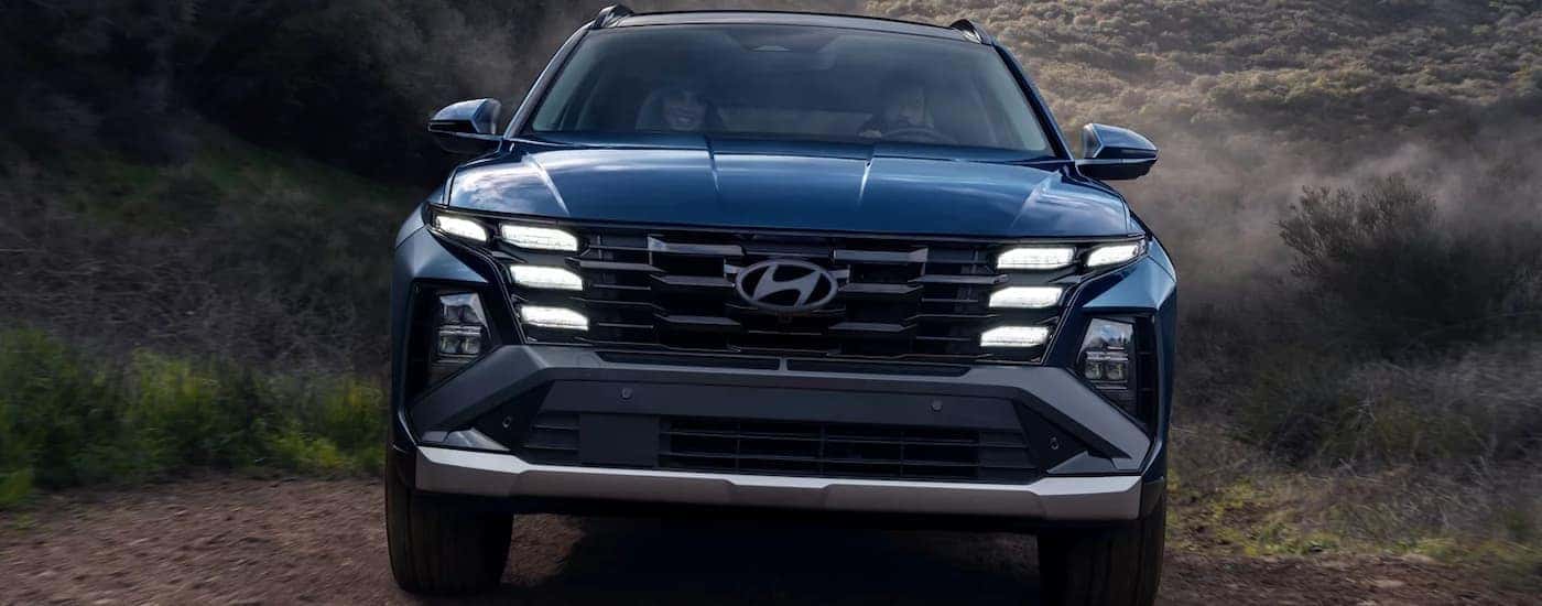 Front grille of a 2025 Hyundai Tucson off-roading