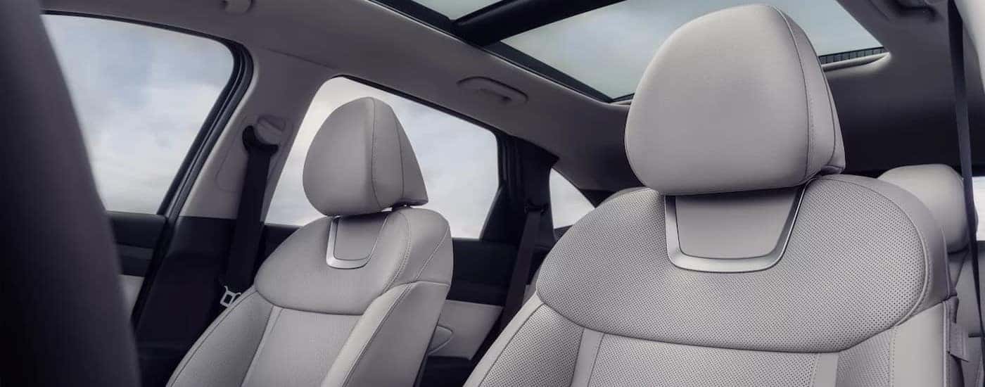 Close-up of the gray front seats in a 2025 Hyundai Tucson for sale near Kissimmee.