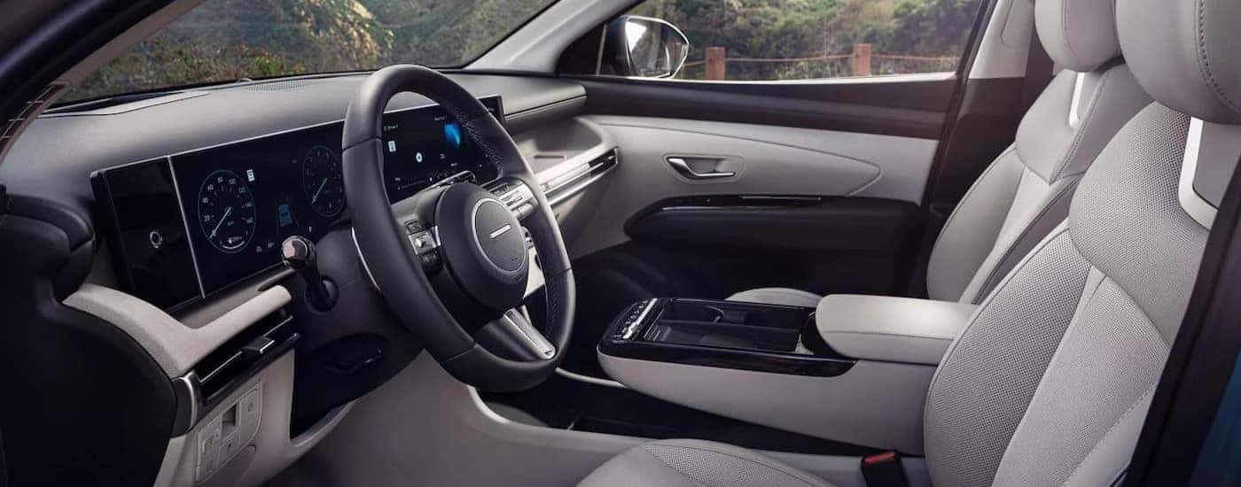The gray interior in a 2025 Hyundai Tucson for sale near Orlando.