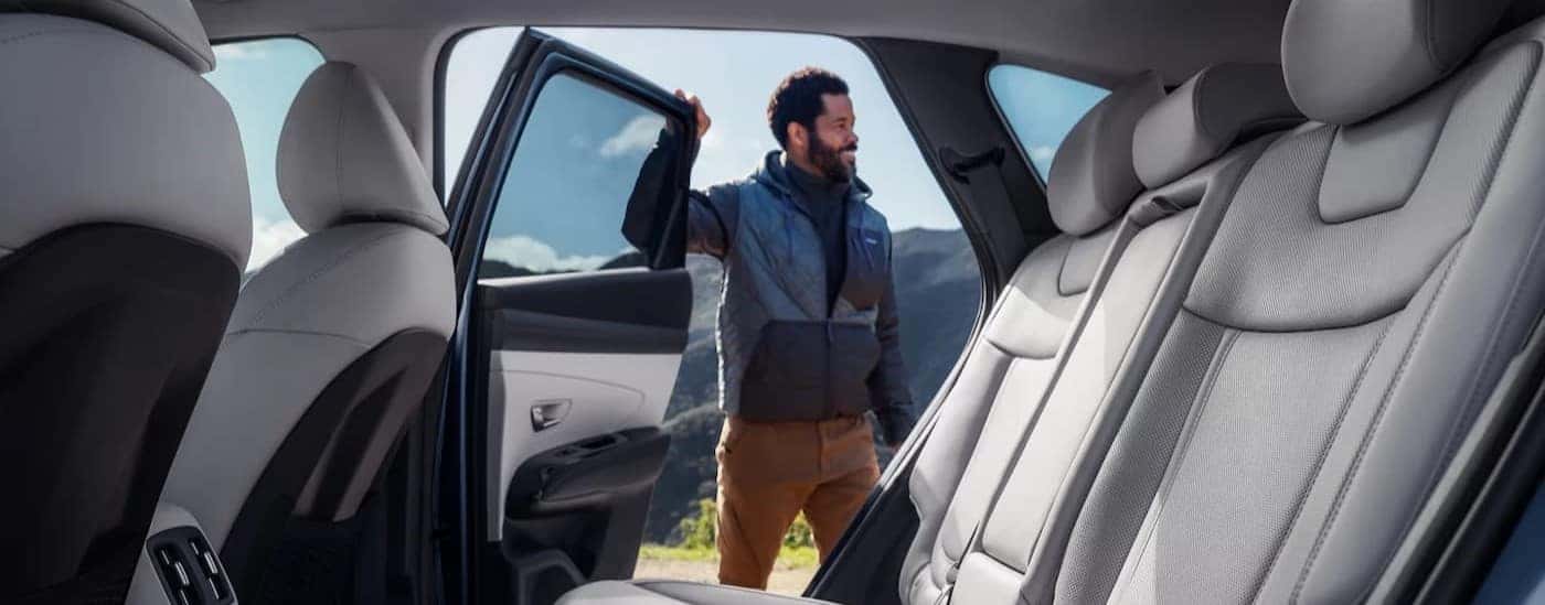 The gray rear interior in a 2025 Hyundai Tucson for sale near The Villages.