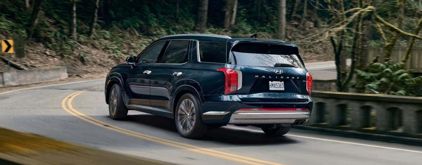 A blue 2025 Hyundai Palisade for sale near Winter Garden from the rear.