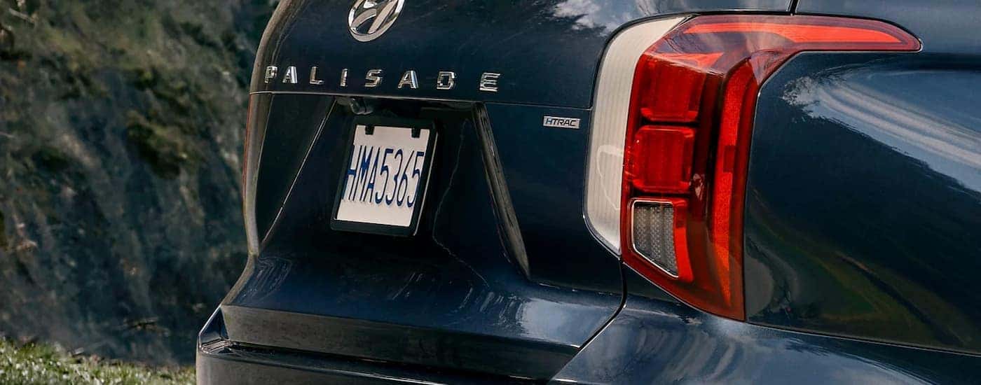 Rear and brake lights on a blue 2025 Hyundai Palisade for sale near Kissimmee