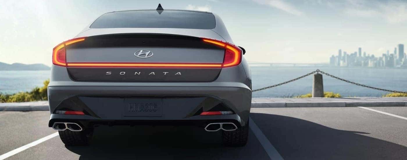 Grey 2022 used Hyundai Sonata N-Line for sale near Winter Garden overlooking a city