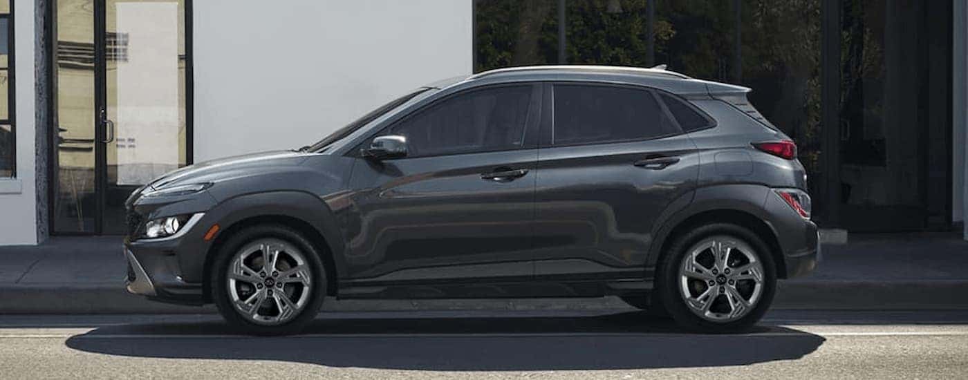 A gray used 2022 Hyundai Kona parked for sale near Kissimmee