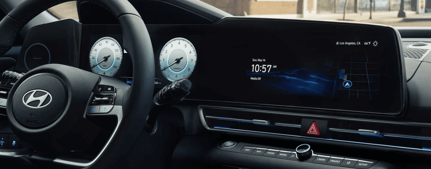 Black interior of a 2026 Hyundai Elantra