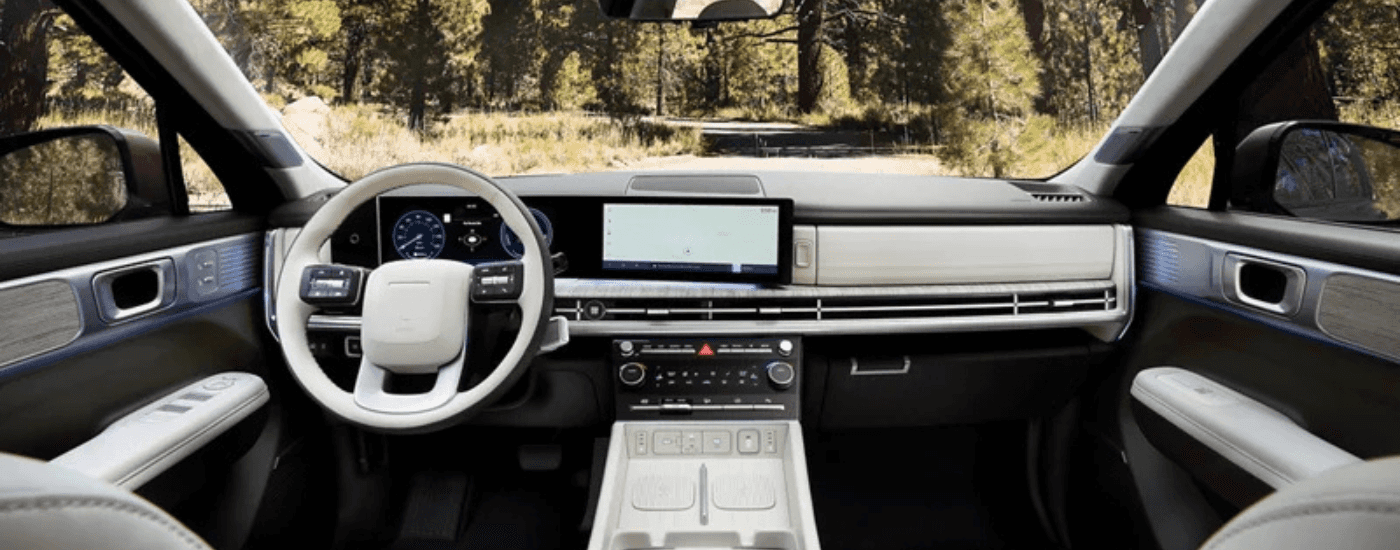White interior of a 2026 Hyundai Santa Fe for sale near Winter Garden