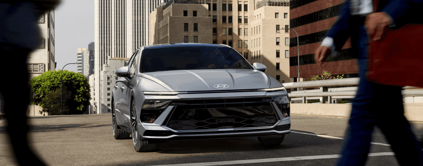 Silver 2026 Hyundai Sonata for sale near Kissimmee on a test drive
