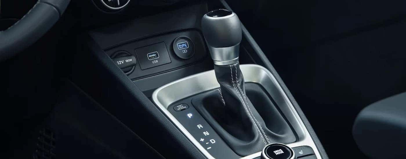 Close-up of the shift stick in a 2026 Hyundai Venue for sale in Clermont.