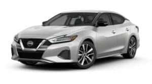 A silver 2022 Nissan Maxima SV is angled left.
