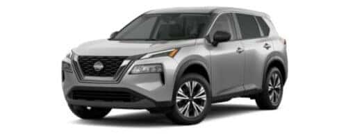 A silver 2022 Nissan Rogue SV is angled left.