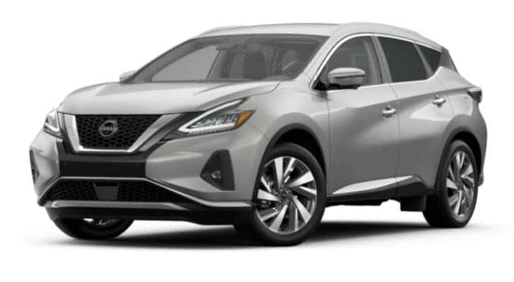 A silver 2023 Nissan Murano SL is angled left.
