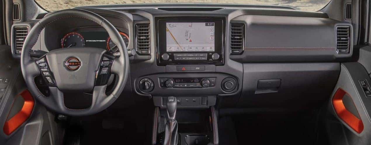 Gray dash in a 2023 Nissan Frontier SV