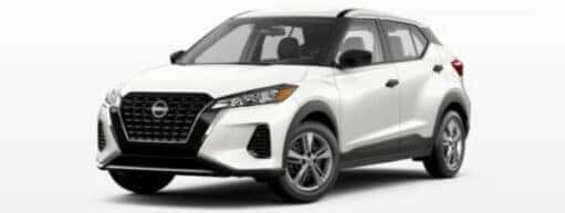 A white 2024 Nissan Kicks is angled left.