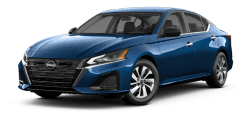 A blue 2024 Nissan Altima is angled left.