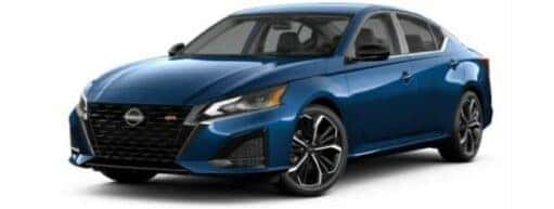 A blue 2024 Nissan Altima SR is angled left.