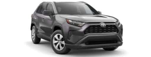 A gray 2024 Toyota RAV4 is angled right.