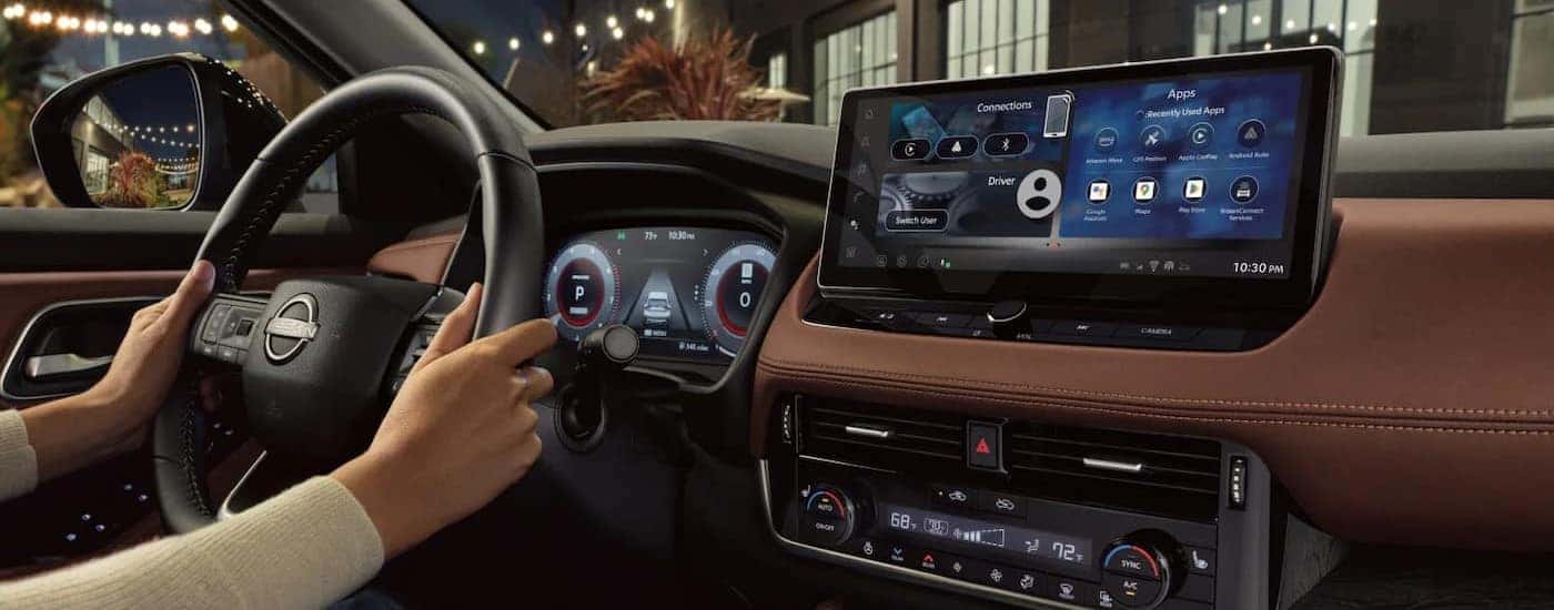 The black and brown dash in a 2025 Nissan Rogue.