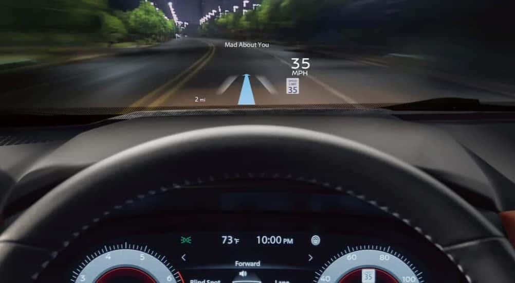 The head-up display in a 2025 Nissan Rogue.