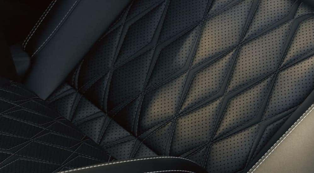 Close-up of leather seats in a 2025 Nissan Rogue.