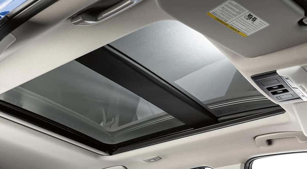 Close-up of the moon roof in a 2025 Nissan Rogue.